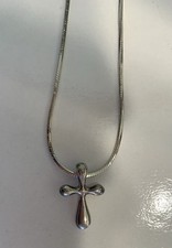 925 sterling silver Cross Necklace Child Size Small 14  .6  Cross Baptism