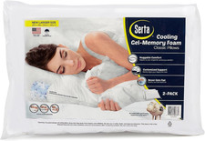 Gel Memory Foam Pillows Set of 2 Standard 20  X26  Cooling Technology plus Bonu