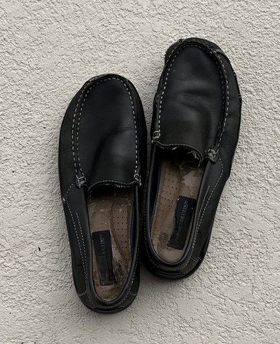 Gebrauchte gut getragene Giorgio Brutini schwarze Leder Halbschuhe Schuhe Größe 10 - Bild 1 von 7