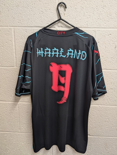 Manchester City 2023-24 Third Shirt Haaland #9 Japanese Tour Print Large BNWT - Picture 1 of 5
