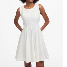 Madewell Women's Small Dress Circle Mini Fit Flare Airy Denim White Sleeveless