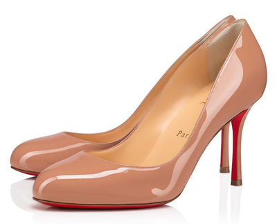 Christian Louboutin Dolly Pump 85 Blush Nude Patent Leather