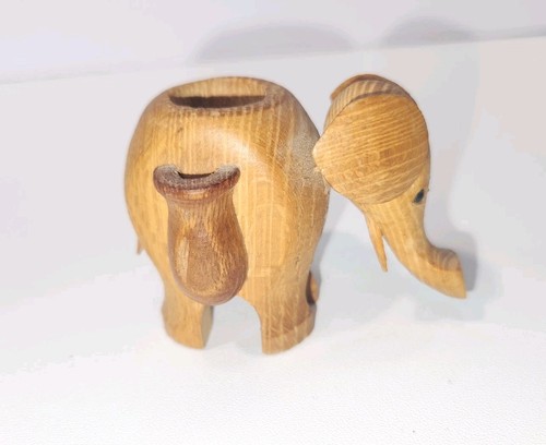Small Wooden Elephant Figure Toothpick Holder - Picture 6 of 14