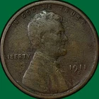 1911-S Lincoln Wheat Cent Very Fine VF Coin, Scratches #40832