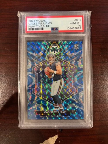 2024 Panini Mosaic Reactive Blue #301 Caleb Williams (RC) - PSA 10