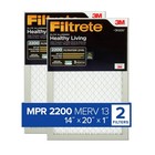 Filtrete 14 x 20 x 1 Air Filter MERV 13 MPR 2200 2-Pack HVAC Pleated 3-Month
