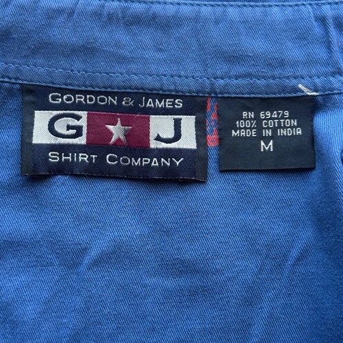 Camicia donna Gordon & James con bottoni M blu cotone corno lungo stampa western - Foto 5 di 5