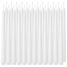 Tuyai 24 Pack Tall White Taper Candles, 10 inch (H) Dripless, Unscented Dinner