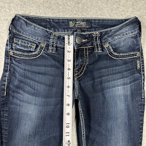 Silver Suki Skinny Jeans Women’s Size 28Wx29L* Dark Wash Blue Stretch - Picture 3 of 10