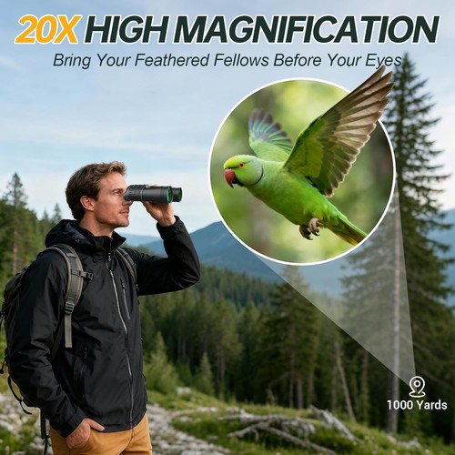 Binoculars for Adults High Powered 20x 52mm Low Light Bird Watching Stargazing - Picture 4 of 10