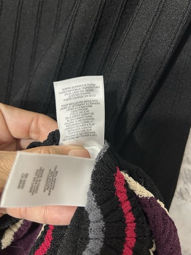 Nine West Zig Zag Knit Sweater Dress Black Purple Size M EUC - Picture 5 of 6