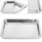 2pcs Thickened Food Holder Stainless Steel Food Tray Flat Square Tray ( )