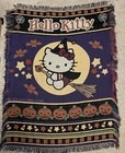 Sanrio Hello Kitty Halloween Witch Woven Tapestry Throw Blanket Fringe 2022