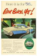 🚗 Best Buick Yet! 1956 Vintage Car Poster - 24x36” Hi-Res💎 Print - 200 GSM
