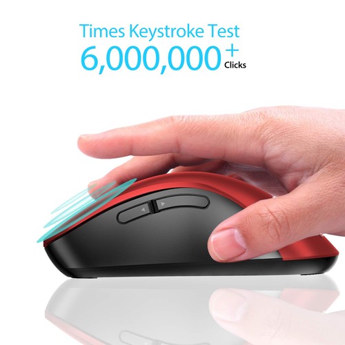 2.4G Red Wireless Mouse 1400 DPI Optical Cordless with USB Receiver 5 Button - Picture 4 of 8