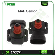 For Cadillac 2007-2008 Escalade EXT 6.2L V8 2pcs MAP Manifold Air Pressure Black
