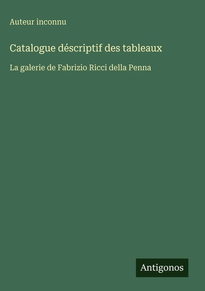 Auteur Inconnu | Catalogue DéScriptif Des Tableaux | Buch | FranzöSisch (2025)-image