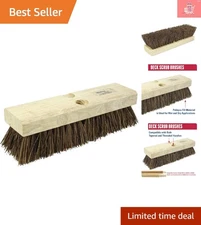 10" Compact Heavy Duty Deck Scrub Brush with Moisture Resistant Palmyra Bristles