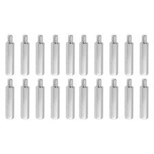 20 Pcs M4 Standoff Screws, Nickel Hex PCB Standoffs (Silver Tone, 25mm+6mm)