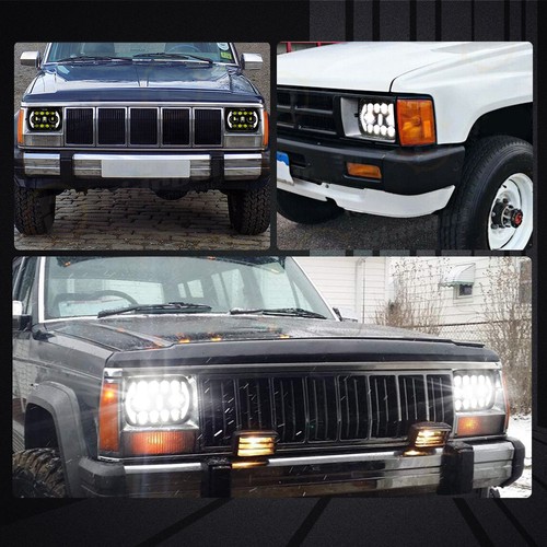 Pair 7x6" 5x7" LED Headlights DRL Turn Signal For Dodge Ram W250 D350 Ramcharger - Picture 5 of 11