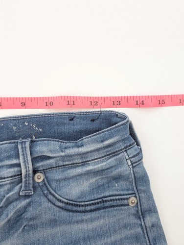 Express Low Rise Light Wash Distressed Faded Stretch Skinny Jeans 26/29 Size 0 - Bild 8 von 13