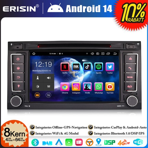 8-Kern Android 14 GPS Autoradio Navi Für VW Touareg T5 Multivan BT 5.0 DVD DAB+ - Bild 22 von 22