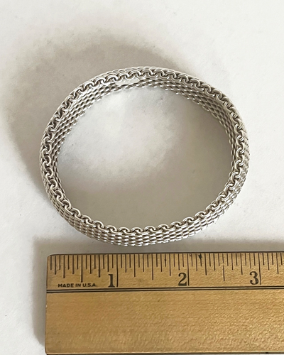 Original TIFFANY & CO. Sterling Silver 925 Mesh Bracelet 58.4 Grams Box, Pouch - Picture 10 of 12