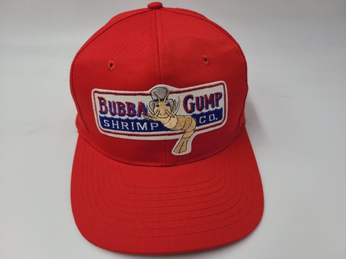 Vintage Bubba Gump Shrimp Co Company Forrest Gump Snapback Hat Cap Movie Men Red