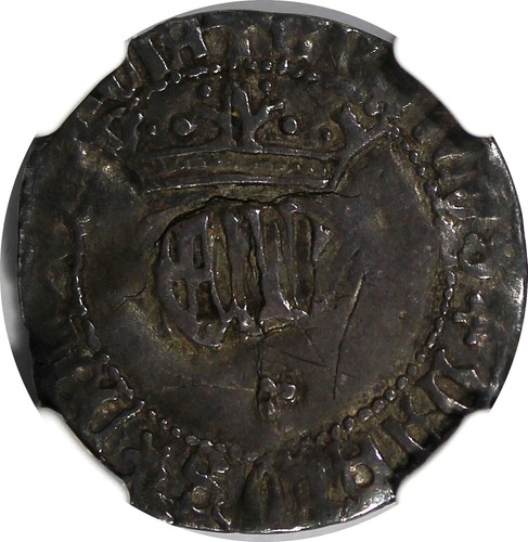 SPAIN Henry IV (1454-1474) Silver 1/2 Real Seville NGC VF DETAILS Toned  (003) - Picture 5 of 5
