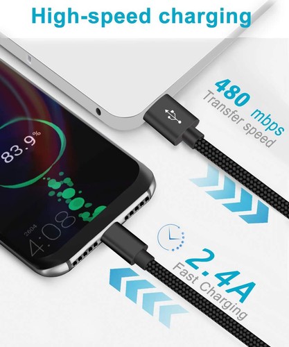 Short Usb C Cable 1.5ft 3 Pack Usb Type C Charger Braided Fast Charging Cord For - Picture 6 of 7
