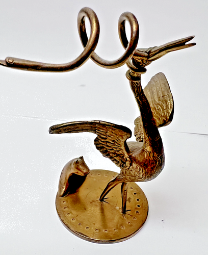 PÁJARO DE LATÓN ORIAL CON SERPIENTE - Imagen 2 de 7