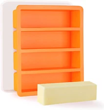 Silicone Butter Mold Tray with Lid, Rectangle Mold Tray for Butter, Pudding, Soa
