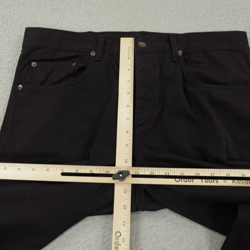 Rag & Bone Jeans Mens 34x30 Black Slim Straight RB 15X Workwear 5 Pocket Chinos - Picture 11 of 15