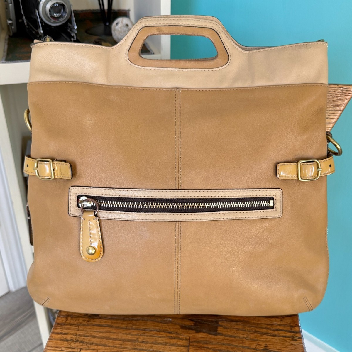 COACH ハンドバッグ VINTAGE Coach Bonnie Leather Foldover Tote Bag M873 13380 | eBay