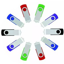 Mixed Color 10PCS USB 2.0 32GB Metal Swivel Flash Drive Memory Sticks Kootion