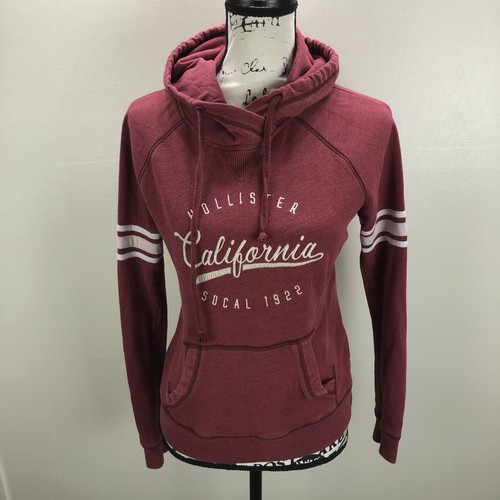 HOLLISTER Graphic Pullover Red Hooded Sweatshirt Hoodie Women's Size Small - Picture 2 of 11