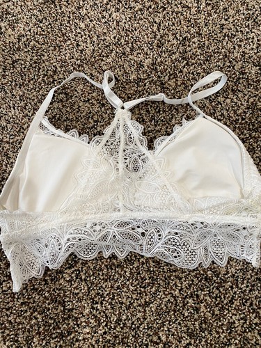 nicole miller white bralette lace medium wireless - Picture 3 of 4