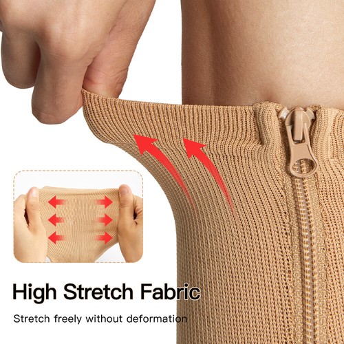 Unisex Copper Compression Varicose Vein Socks Zip Sports Pressure Leg Support US - Picture 12 of 30