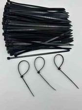 8-Inch Self-Locking Black Cable Ties - Pack of 100, 40lbs