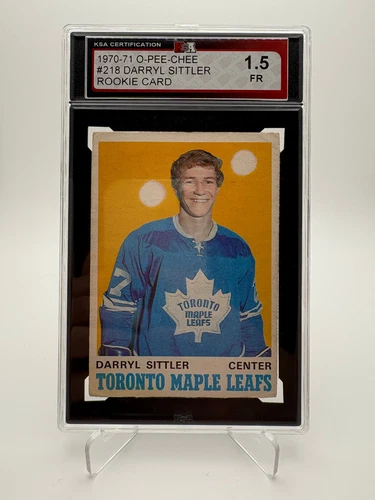 1970-1971 O-Pee-Chee: Darryl Sittler #218 Rookie Card. KSA Graded 1.5 FR