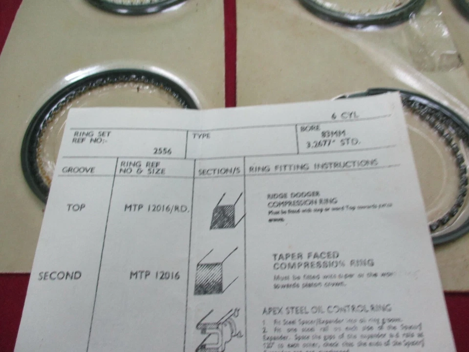 Anillos de pistón Jaguar XK140, XK150, MKII, 3.4S, MKIIIV, STD, Hepolite RA2556 NOS Foto 3 de 4