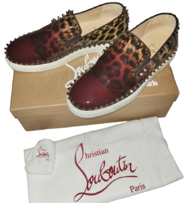 Christian Louboutin ~ pik boat Leopard sneakers  ~ US: 8.5 ; EU: 39 * AUTHENTIC