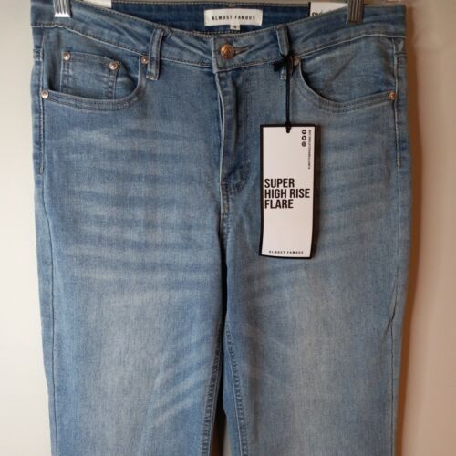 Almost Famous Women's Super High Rise Flare Jeans Size 1/26x30 NWT 