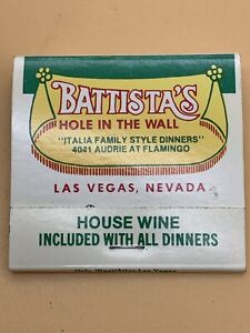 Vintage Battista S Hole In The Wall Las Vegas Matchbook Ebay