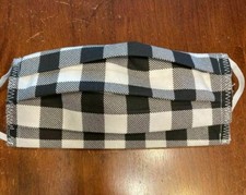 Buffalo Check Winter Face Mask.Cotton. Pleated.Reuse.
