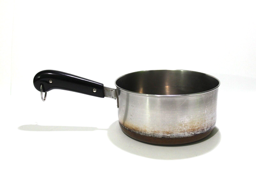 Revere Ware 3 1/2 Qt Quart Sauce Pan Copper Bottom Sets Flat CA Riverside No Lid - Picture 2 of 9