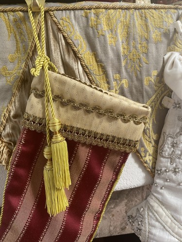 Christmas Stocking Neiman’s 18”L Fully Lined Elegant Fabric Trim & Tassels NWOT - Picture 8 of 18