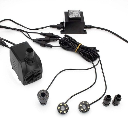 Springbrunnen Pumpe mit 3x LED Beleuchtung Komplett Set Gartenbrunnen Teichpumpe - Bild 2 von 18