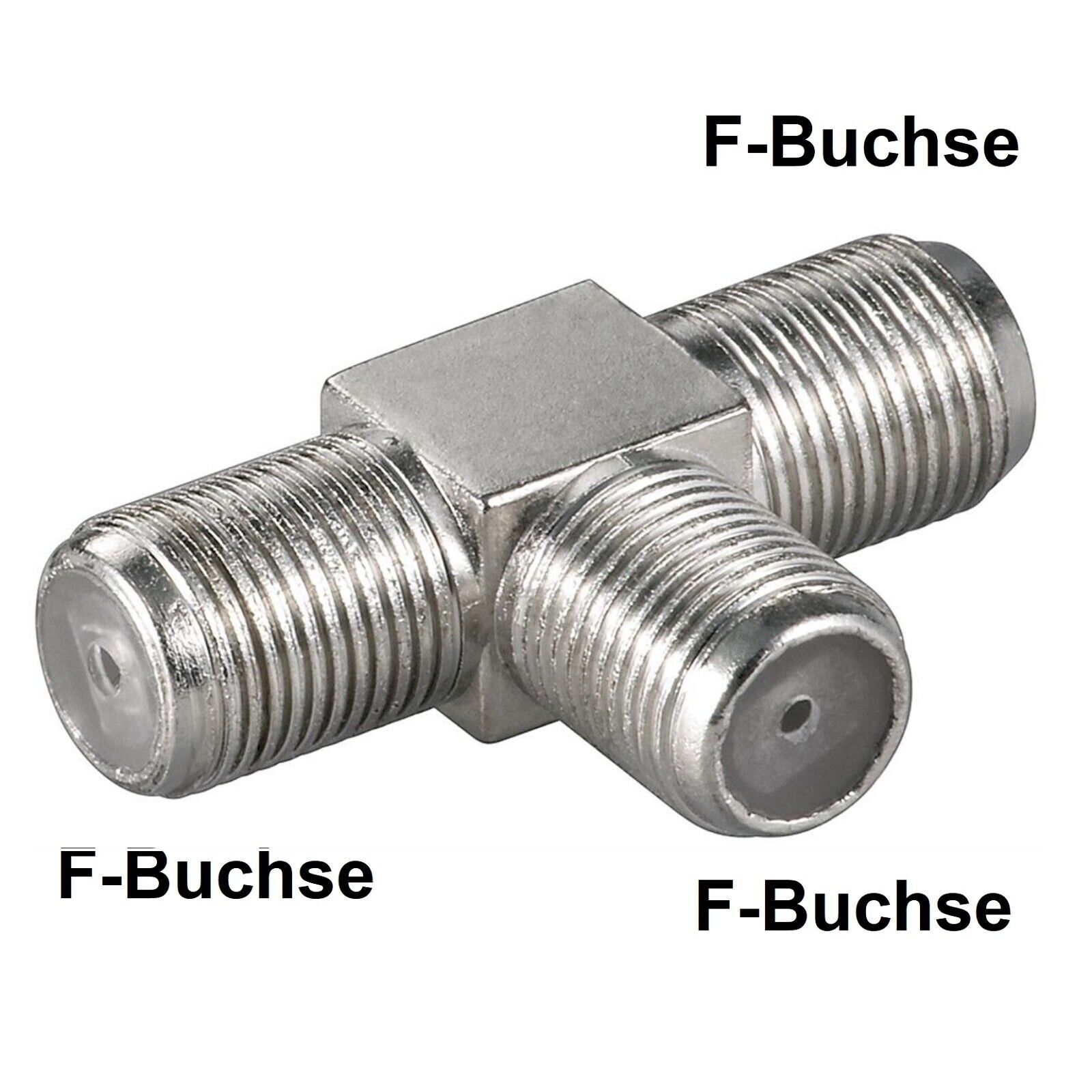 Thumbnail - F-stecker Adapter T-verbinder 3fach Kupplung Koaxstecker 10 Stück