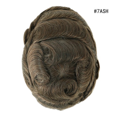 Toupee For Men Hair Replacement System Thin Skin Real Wigs Human Hairpieces BIO - Picture 30 of 71